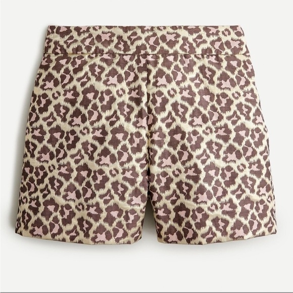 J. Crew Trouser Short in Metallic Leopard Jacquard Size 0 NTW - Picture 1 of 9